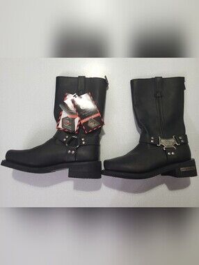 NEW Milwaukee Classic Harness Boots Motorcycle Zip Women's Sz 8 C